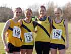 Jarrow winning womens team from left to right: Angela McGuirk, Elaine Leslie, Angela Hibbs and Alex Snook Royal Signal Relays.